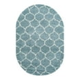 thumbnail image 2 of Unique Loom Trellis Shag Collection Area Rug - Ruby (5' 3" x 8' Oval Light Blue/Ivory), 2 of 10