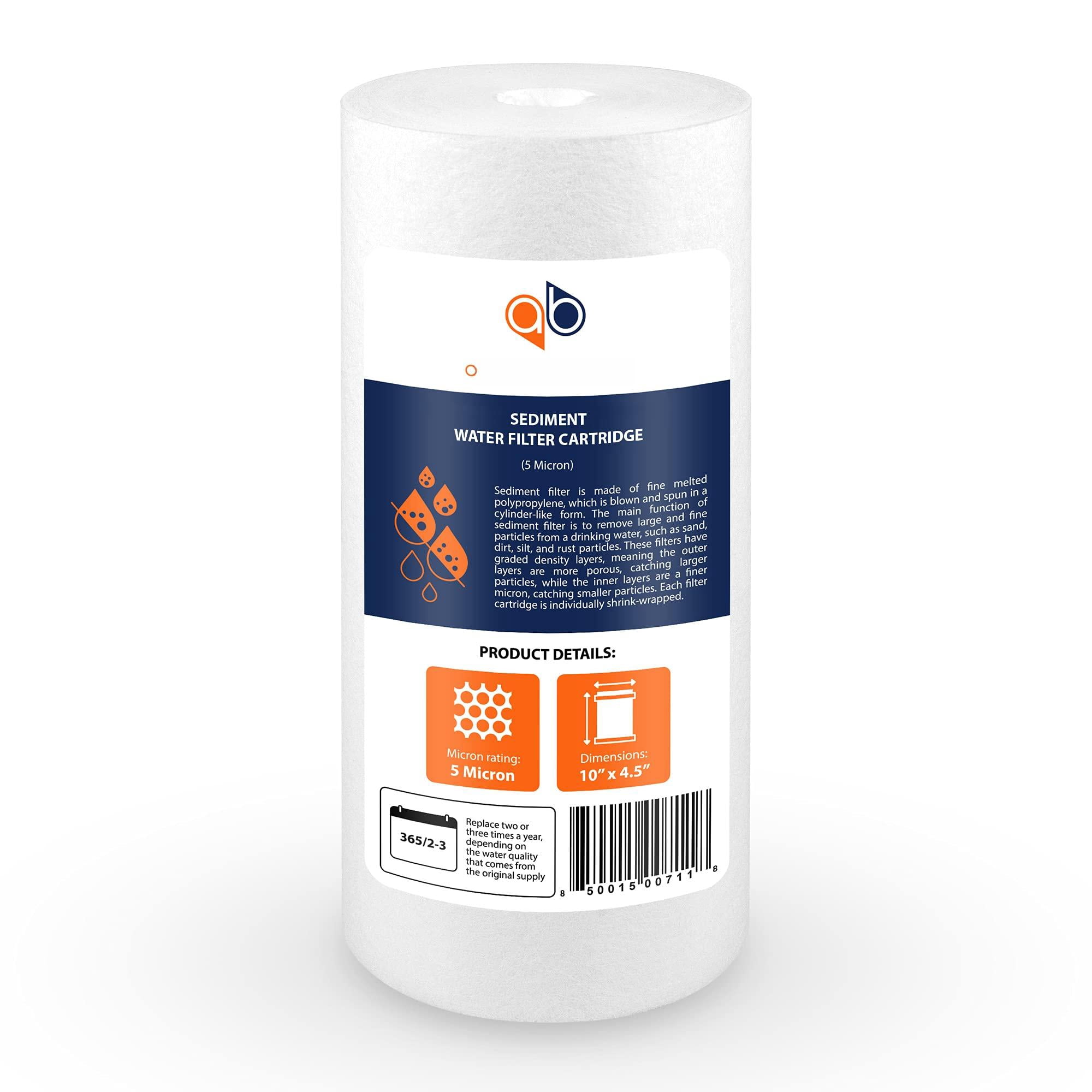 5 Micron 10 X 4.5 Well Water Sediment Filter Replacement Whole House Compatible With Dgd-5005  Wfhd13001b 4-pack