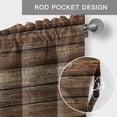 thumbnail image 5 of Valance for Windows,Vintage Farmhouses Brown Wood Grain Valances Curtain Rod Pocket Valance for Kitchen Bedroom Living Room Bathroom,Barn Theme Short Curtains Window Treatment 42x12in, 5 of 9