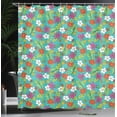 thumbnail image 3 of Ambesonne Tropic Shower Curtain, Colorful Hawaiian Flowers, 69"Wx70"L, Dark Seafoam Multicolor, 3 of 4