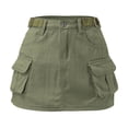 thumbnail image 2 of Aayomet Mini Jupes pour Femmes Taille Basse Jupe en Jean Courte (AG, S), 2 of 5