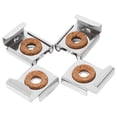 thumbnail image 2 of 4 Clips Heavy Duty Mirror Clips Square Stainless Steel For Glass Mirrors In Home Office 1Set, 2 of 8