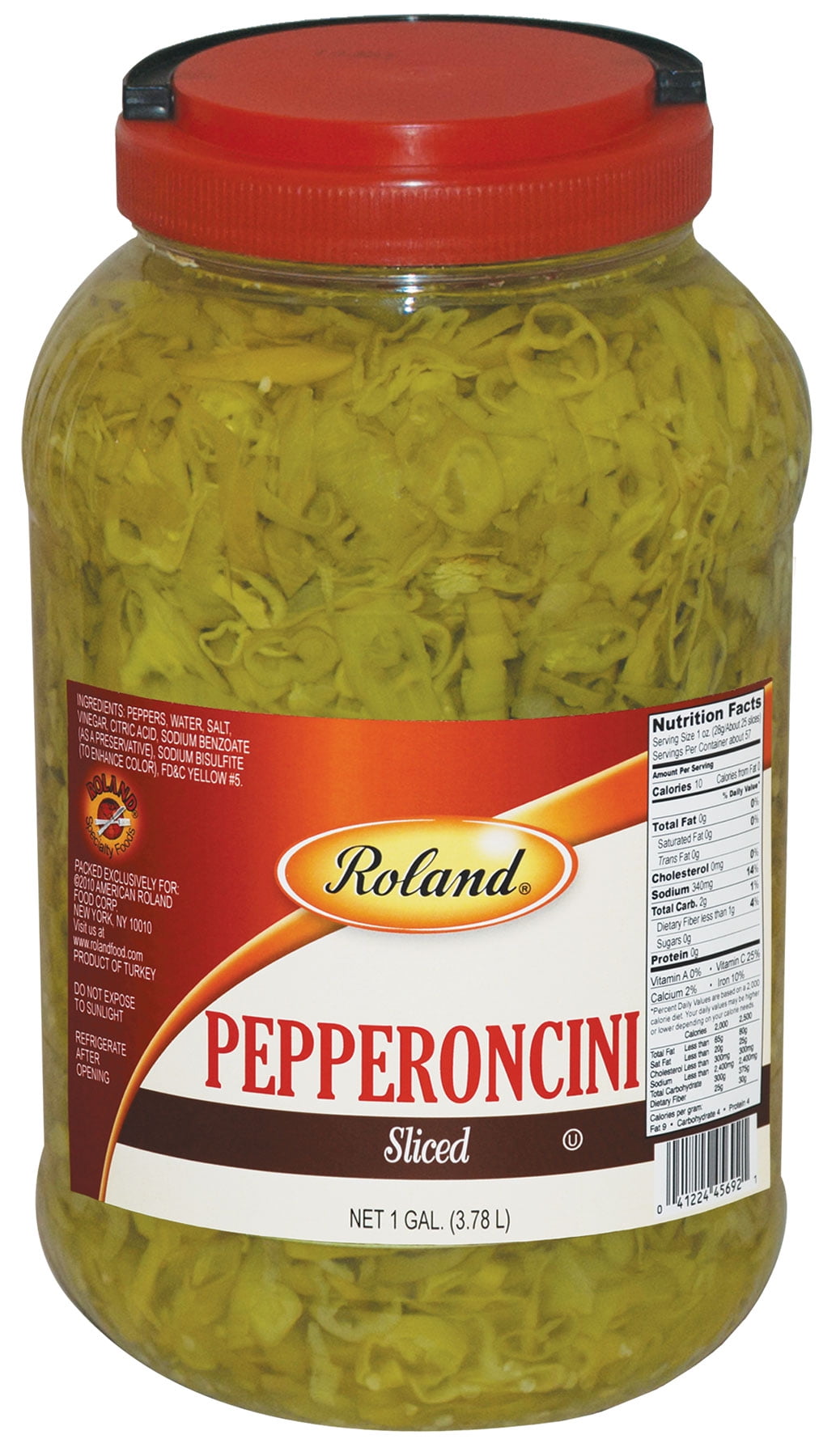 Roland Pepperoncini, Sliced, 128 Oz