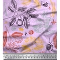 thumbnail image 1 of Soimoi Japan Crepe Satin Fabric Fruits,Spices & Leaves Print Sewing Fabric Yard 42 Inch Wide, 1 of 1