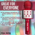 thumbnail image 5 of Mockins Red Bling Karaoke Microphone with LED Lights, Voice Changer & Wireless Bluetooth Speaker  - Carry Case, 5 of 10