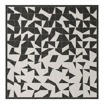 Unique Loom Outdoor Modern Collection Area Rug - Origami (12' Square Black and White)