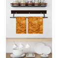 thumbnail image 3 of Orange Geometric Kitchen Dish Towels for Drying Dishes Set of 2, Modern Luxury Aesthetic Abstract Motifs Waffle Weave Microfiber Hand Tea Bathroom Towels Quick Dry & Absorbent Towel 15.7x23.6, 3 of 7