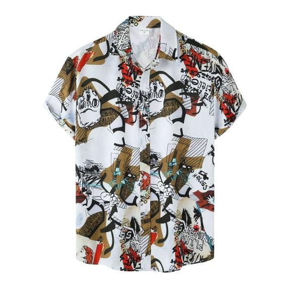 Mens Hawaiian Shirt Short Sleeve Button Down Tropical Shirts Casual Floral Summer Beach Shirt