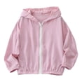 thumbnail image 3 of Abtuhar Toddler Girls Fall Winter Hooded Casual Outerwear and Jackets Solid Drop‑shoulder Wind‑proof Sun‑protection Zip‑up Coat for 3‑16 Years, 3 of 5