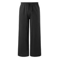 thumbnail image 3 of Bovxnpu Girls Cotton Casual Pants Linen Cotton Girls Shorts Casual with Pockets Drawstring Waist Pants, 3 of 4