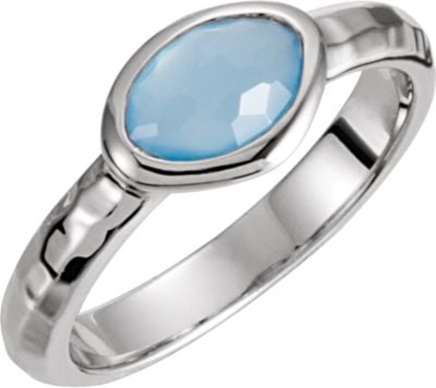 Sterling Silver 7x5x4mm Blue Chalcedony Ring Size 8 650867 Sterling Silver Ring Complete With Stone None 08.00... by
