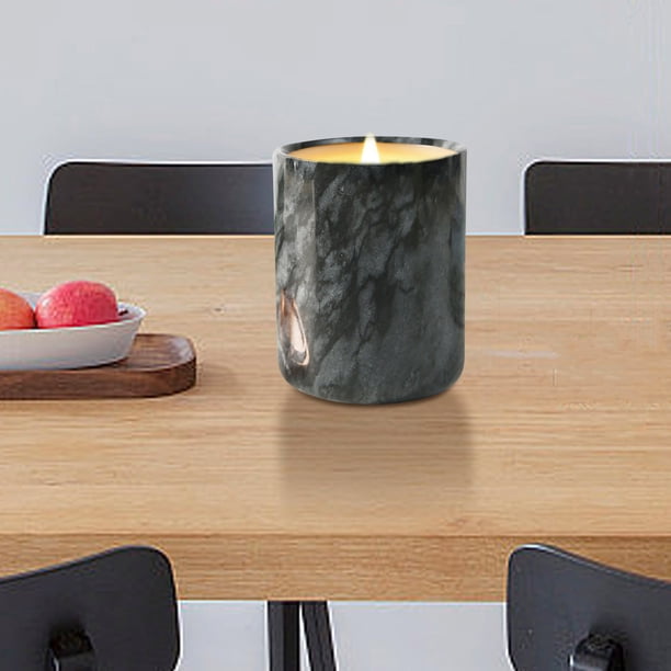 Candelabro de mármol con diseño de piedra natural para tocadores y estanterías, taza de decoración de lujo moderna para votivos, velas de té, almacenamiento, acento para el hogar regalable