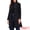 Black, variant on Women's Stand Collar Mid-Length Overcoat with Pockets XL Dark Red