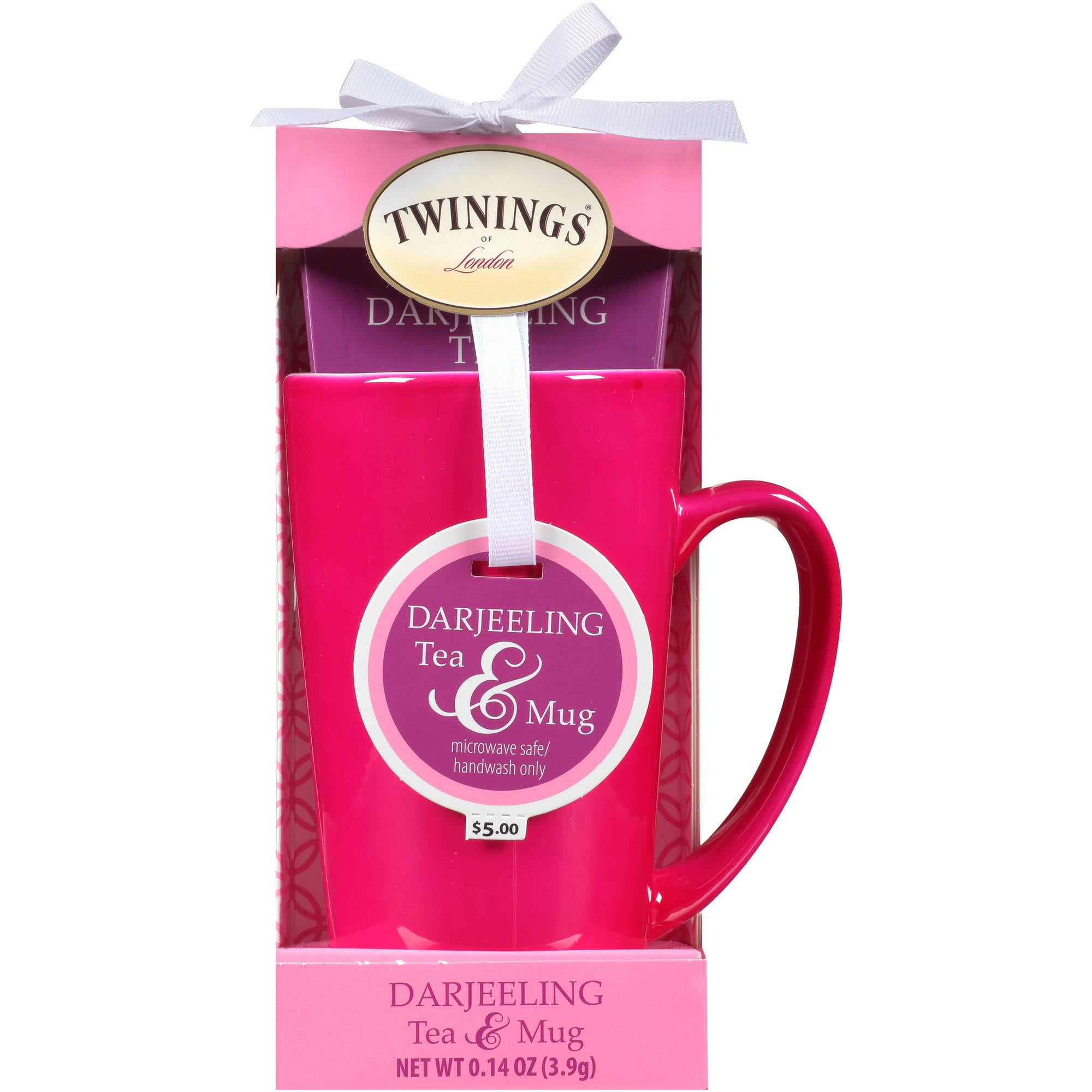 Twinings of London Darjeeling Tea & Hot Pink Mug Gift Set, 2 pc