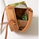 thumbnail image 5 of Bolsa Redonda de Rattan Tejida a Mano con Correas de Cuero para Mujeres, 5 of 5