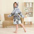 thumbnail image 4 of FORMRS Niños Bathrobe Unisex Hooded Robe Soft Plush Pajamas Sleepwear, Size 4-6T, River and Mountains, 4 of 7