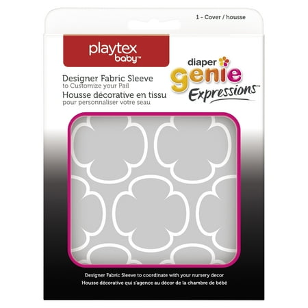 Playtex Diaper Genie Expressions Grey Clovers Fabric Sleeve