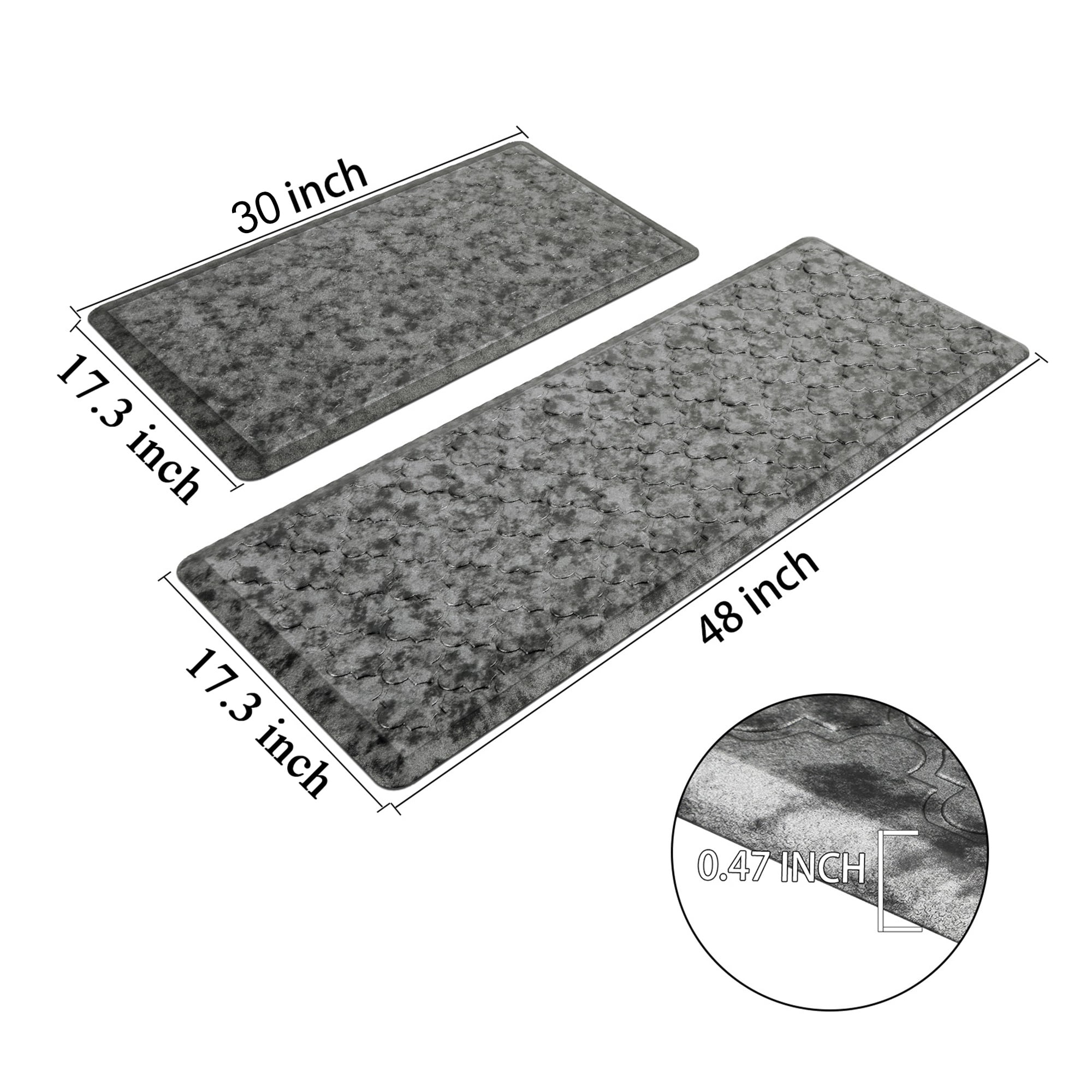 KOKHUB Kitchen Mat,1/2 Inch Thick Cushioned Anti Fatigue Waterproof Kitchen  Rugs,Comfort Standing Desk Mat, Kitchen Floor Mat Non-Skid & Washable for
