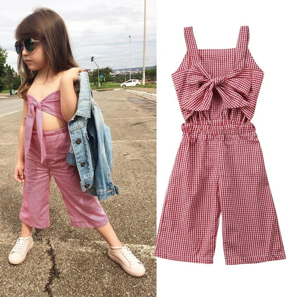 Infant Toddler Baby Girl Sleeveless Romper Trousers Jumpsuit Clothes Outfit 1-6Y - Walmart.com