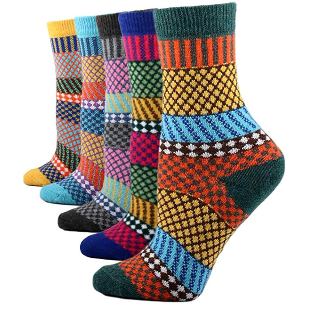 Coolmade Coolmade 5Pack Womens Wool Socks Thick Heavy Thermal Cabin