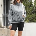 thumbnail image 6 of VISALY Half Zip Pullover Tunic Sweatshirt Half Zip Oversized Sweatshirts Long Sleeve Hoodies Casual Sweaters with Pockerts Pull Over Womens Sweaters Tunic Sweater Sweatshirts Loose Fit Hoodie Grey M, 6 of 8
