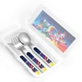 thumbnail image 4 of Saiise Mario Print 3 Piece Cutlery Set – Metal, Reusable Children's Knife, Fork & Spoon, Kids-Size, Made from Food-Safe Stainless Steel & ABS Plastic, 4 of 8