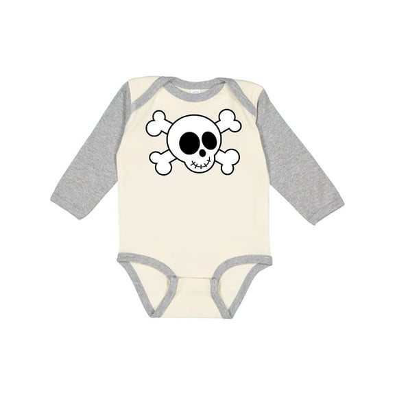 Inktastic Fun Skull And Crossbones Boys or Girls Long Sleeve Baby Bodysuit