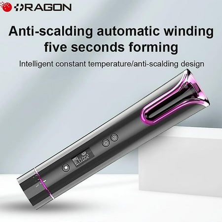 Automatic Hair Crimper Wireless Hair Curler USB Cordless LCD Display