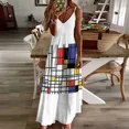 thumbnail image 2 of Mondrian Sleeveless Dress Women's evening dress Women long dress, 2 of 5