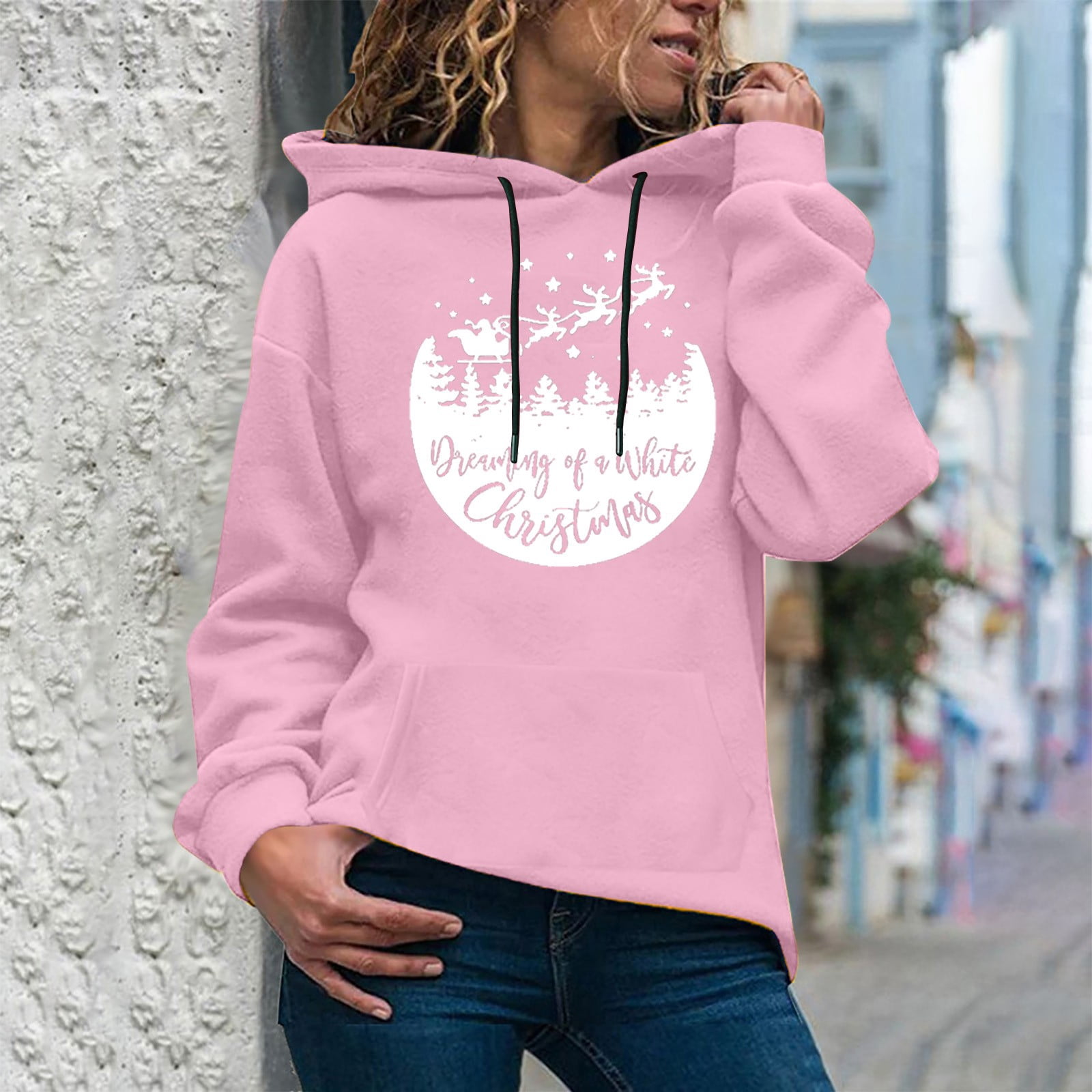 Womens Zip Up Sweatshirt Cute Cow Print 