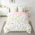 thumbnail image 3 of Manfei Retro Flower 7-Piece Twin Bedding Sets,Rustic Floral Bedding Comforter Set,Purple White Green Sheet Sets For Men Women,Ultra Soft Home Decor Reversible, 3 of 9