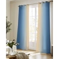 thumbnail image 5 of Navy Blue Ombre Sheer Curtains 84 Inch Length 2 Panels Set for Living Room/Bedroom, Modern Yellow Gradient Farmhouse Art Kitchen Curtains Grommet Semi-Sheer Curtains Window Treatments 52"x84"x2, 5 of 7
