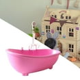 thumbnail image 3 of Simulation Dollhouse Bathtub Miniature Dollhouse Dolls Bath Playset Kids Pretend Toys 1: 6 Scale Bathroom Accessories for 12inch Doll Gifts Pink, 3 of 8