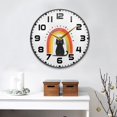 thumbnail image 2 of Yayeee Wall Clock for Living Room 11.9 inch Battery Operated Round with Holder, Black Cat Rainbow, 2 of 7