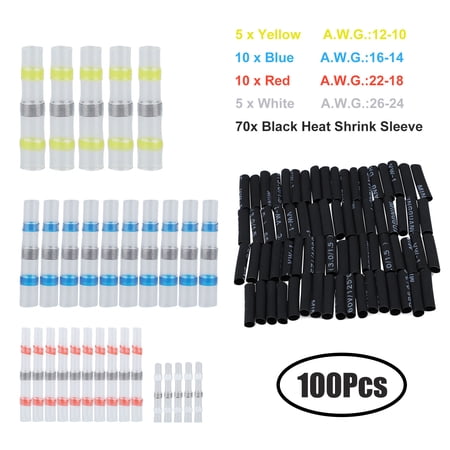 100 PCS Solder Seal Wire Connectors, EEEkit Heat Shrink  
