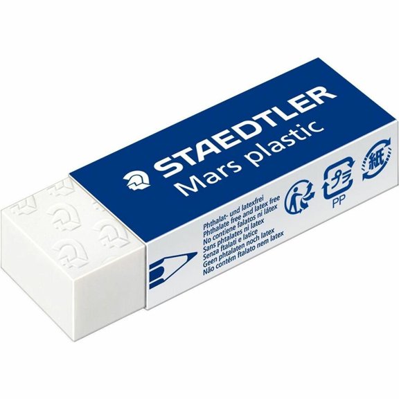 Staedtler Mars Eraser, White, Vinyl, 20 per Box