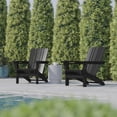 thumbnail image 6 of BizChair Adirondack Chair with Cup Holder, Weather Resistant HDPE Adirondack Chair in Black, Set of 2, 6 of 12