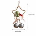 thumbnail image 3 of Christmas Door Decorations Wall Hanging Jingle Bells Star Bow Ornament with Vintage Metal Finish and Rustic Burlap Twine, Festive Christmas Wall Decor for Mantel Farmhouse Holiday, 3 of 4