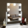 COOLJEEN Hollywood Vanity Mirror with Lights 360° Swivel Tabletop Metal White