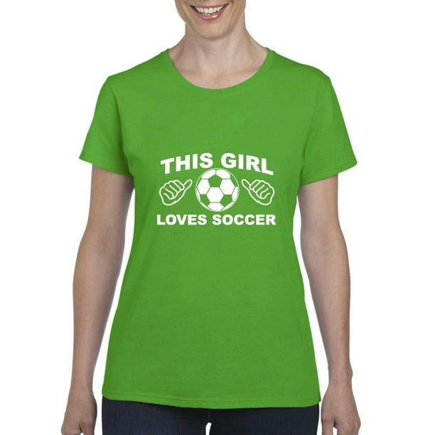 IWPF Womens This Girl Loves Soccer Short Sleeve TShirt
