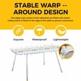 thumbnail image 4 of Spring Daisy Table Cloths for 8 Foot Rectangle Tables, Blue Moroccan White Wildflowers Country Plants Patio Waterproof Elastic Fitted Tablecloths, Washable Rectangular Table Cover for Camping, 4 of 8