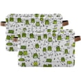 thumbnail image 7 of Large Foldable Storage Bin Funny Frogs Fabric Storage Baskets Collapsible Decorative Baskets Organizing Basket Bin with PU Handles for Shelves Home Closet Bedroom Living Room-1Pack Decor Gifts, 7 of 7
