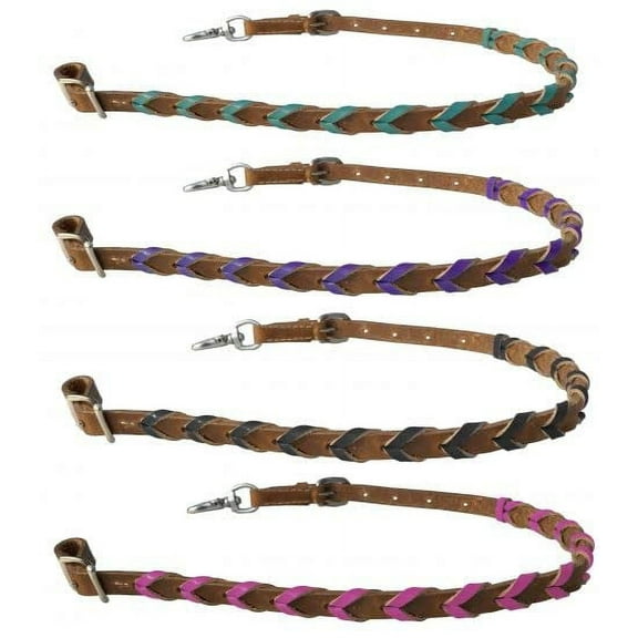 Showman Argentina Cow Leather Wither Strap w/ Color Braided Leather Accent