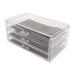 thumbnail image 4 of Acrílico transparente con 3 cajones diseño apilable transparente a prueba de polvo organizador de maquillaje de 3 cajones almohadillas negras extraíbles para Baño ANGGREK Otros, 4 of 8