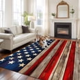 thumbnail image 2 of Large Area Rugs for Living Room Bedroom, American Flag 5'x8' Rug Washable Carpet Runner Indoor Outdoor, Vintage USA Flag Wooden Non Slip Floor Mats Rug for Kitchen, Bathroom, 2 of 8