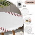 thumbnail image 3 of Baseball Round Tablecloth for 45-54 Inch Tables, Fitted Table Cover with Elastic Edge, Modern Minimalist Red Lines Waterproof Outdoor Table Cloth Protector for Patio Garden Dinner Picnic, 3 of 9