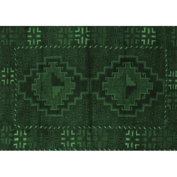 Ahgly Company Indoor Rectangle Persian Emerald Green Traditional Area Rugs, 8' x 10'