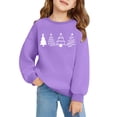 thumbnail image 4 of Petit Enfant Imprimé Filles Chandail à Manches Longues Col Rond avec Poche pour l'Hiver Tenue Décontractée de Vacances Chandail à Enfiler pour Enfants Chandails à Capuchon pour Enfants Chandail pour Tout-Petits Filles 4t Chandail Fille Fille N 4t We Violet 3-4 Ans, 4 of 4
