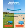 thumbnail image 5 of VEVOR Beach Tent Sun Shelter, UPF50+ Sun Protection, 6.6 ft Tall, 10x10 ft, Easy Pop Up Beach Canopy with 8 Sandbags, Stability Poles, Sand Shovels, Portable Shade for Family Outings, Camping,Fishing, 5 of 9