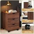 thumbnail image 3 of MAYEERTY 16*22"Brown 3-Drawer Vertical Wood File Cabinet with Casters for Home Office, Fully Assembled, 3 of 5